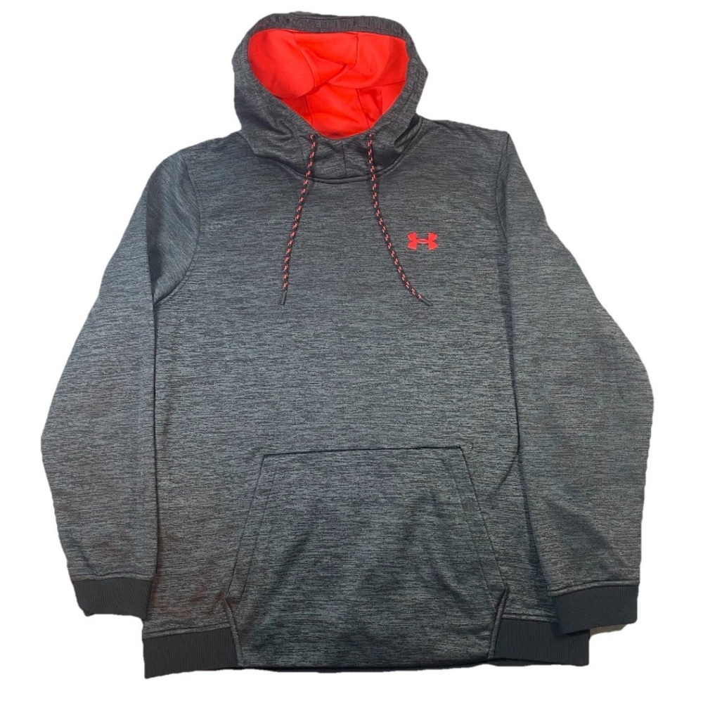 Under Armour Men’s Highlighter Red Logo  Hoodie - Size XL